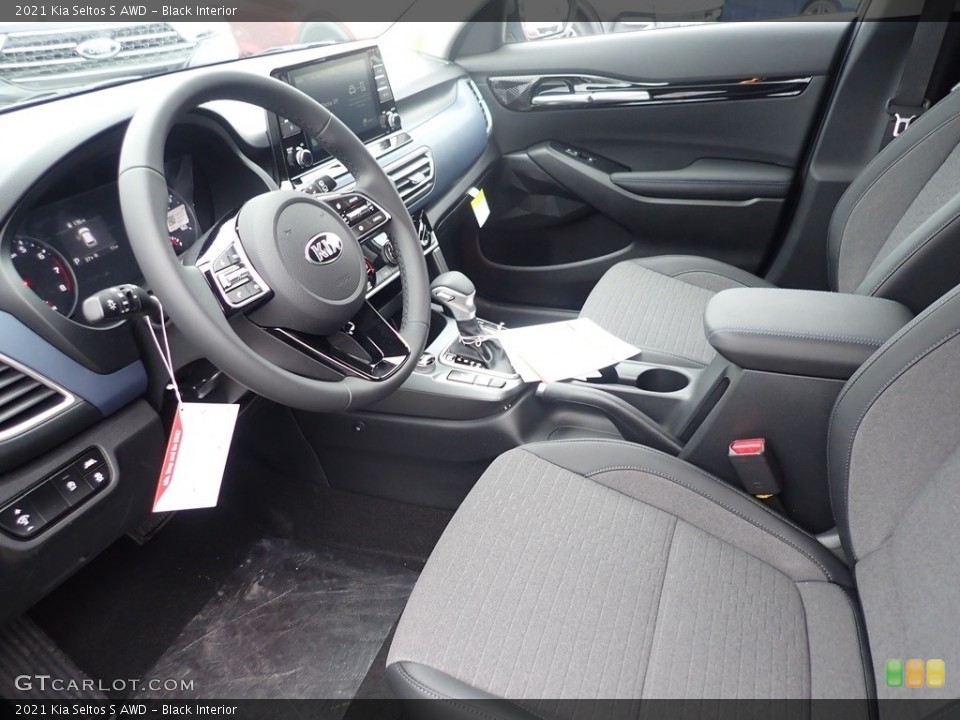 Black Interior Front Seat for the 2021 Kia Seltos S AWD #140740405