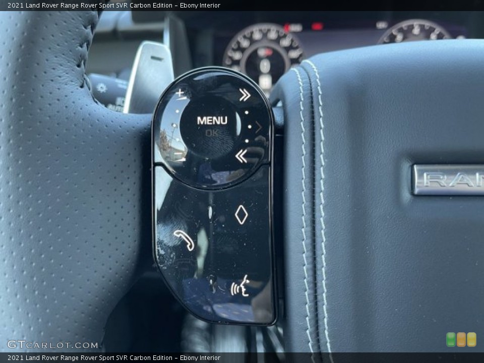 Ebony Interior Steering Wheel for the 2021 Land Rover Range Rover Sport SVR Carbon Edition #140744305