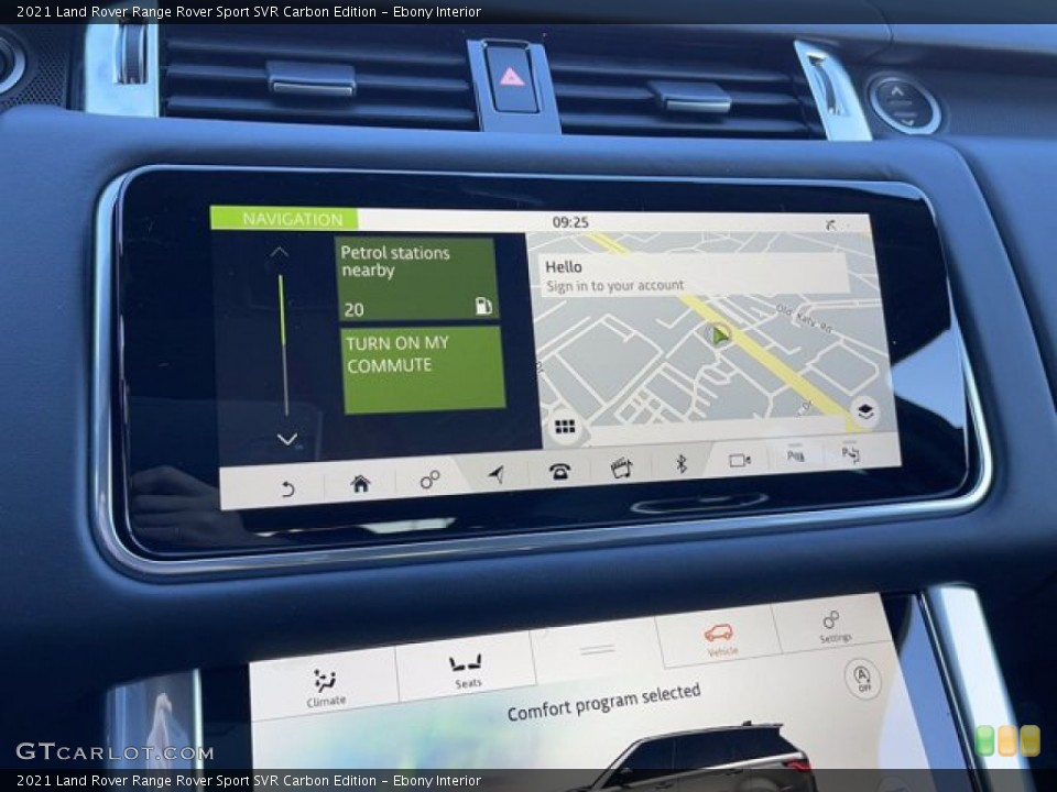 Ebony Interior Navigation for the 2021 Land Rover Range Rover Sport SVR Carbon Edition #140744419
