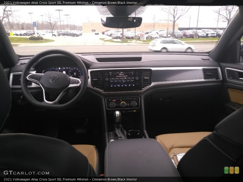 Cinnamon Brown/Black Interior Dashboard for the 2021 Volkswagen Atlas Cross Sport SEL Premium 4Motion #140745881