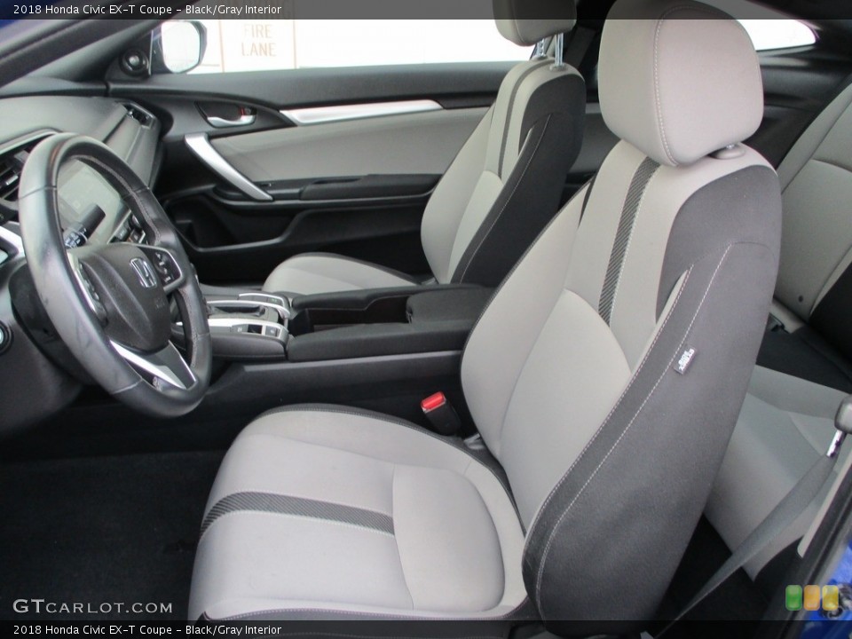 Black/Gray Interior Front Seat for the 2018 Honda Civic EX-T Coupe #140748374