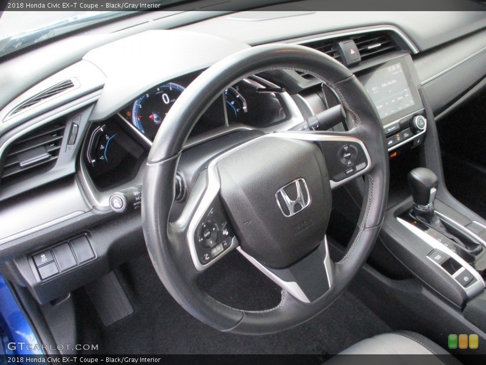 Black/Gray Interior Steering Wheel for the 2018 Honda Civic EX-T Coupe #140748424