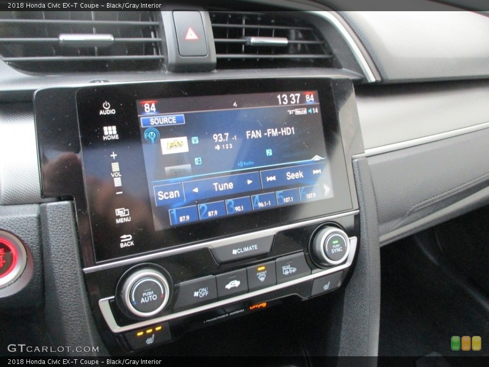 Black/Gray Interior Controls for the 2018 Honda Civic EX-T Coupe #140748478