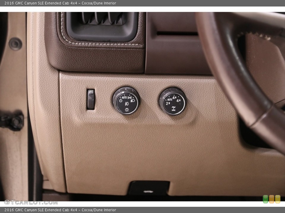 Cocoa/Dune Interior Controls for the 2016 GMC Canyon SLE Extended Cab 4x4 #140756902
