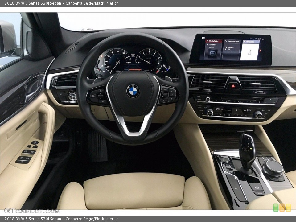 Canberra Beige/Black Interior Dashboard for the 2018 BMW 5 Series 530i Sedan #140757133