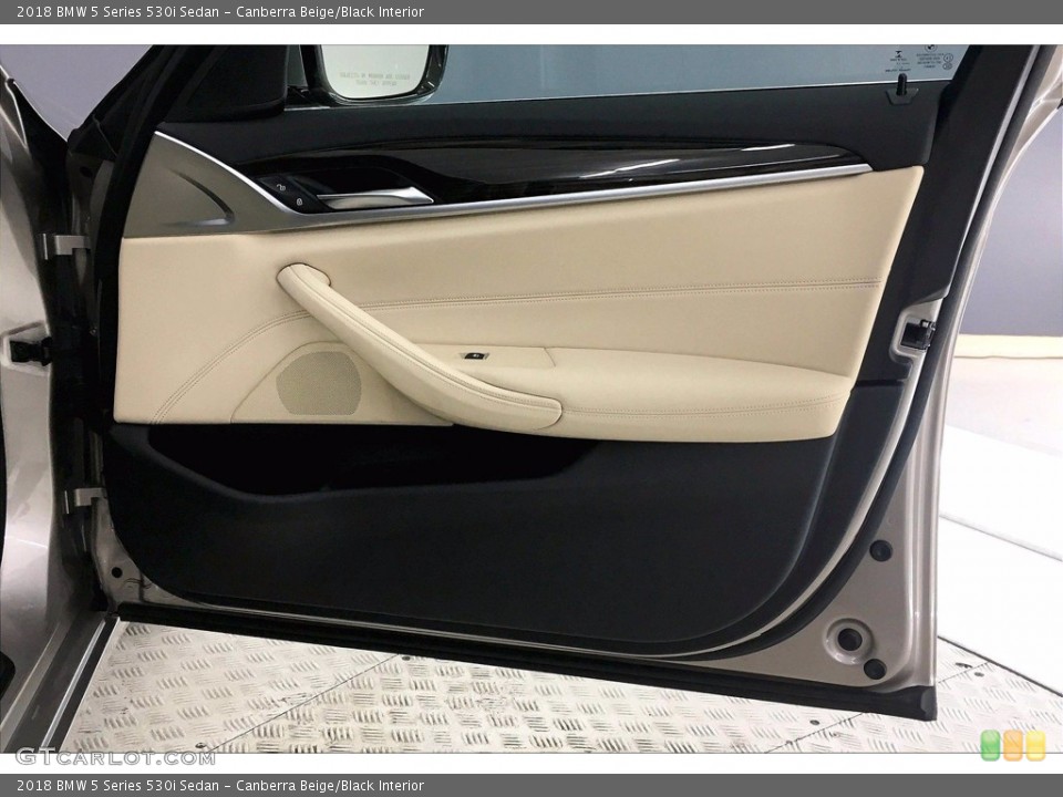 Canberra Beige/Black Interior Door Panel for the 2018 BMW 5 Series 530i Sedan #140757307
