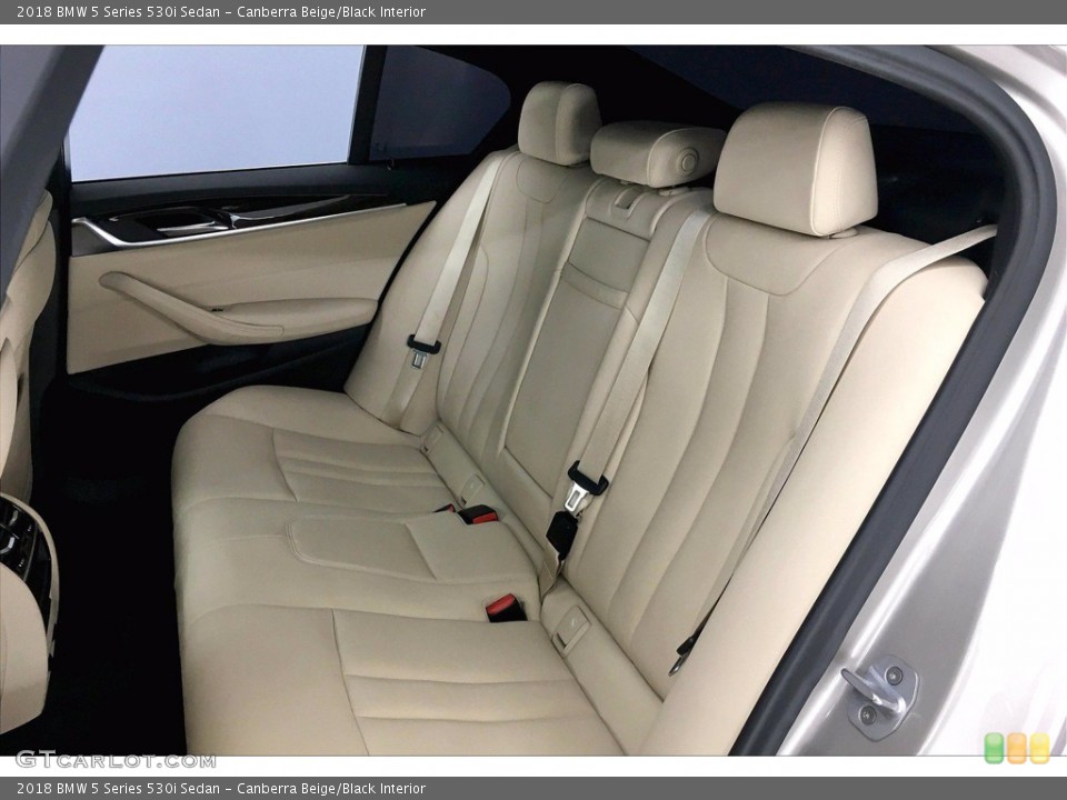 Canberra Beige/Black Interior Rear Seat for the 2018 BMW 5 Series 530i Sedan #140757346