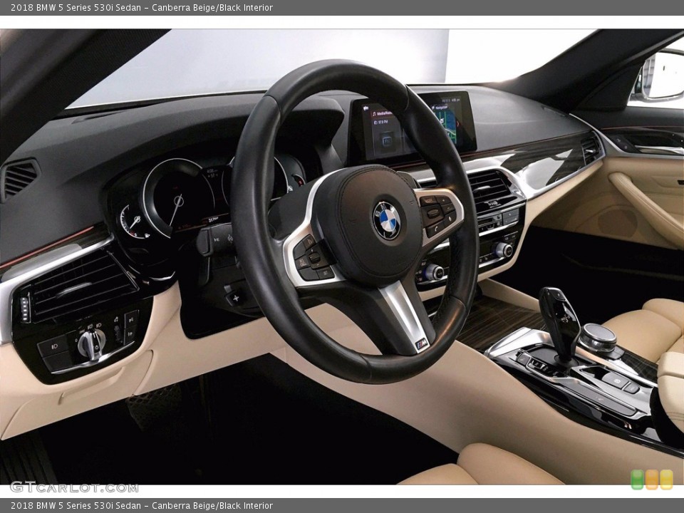 Canberra Beige/Black Interior Dashboard for the 2018 BMW 5 Series 530i Sedan #140761879