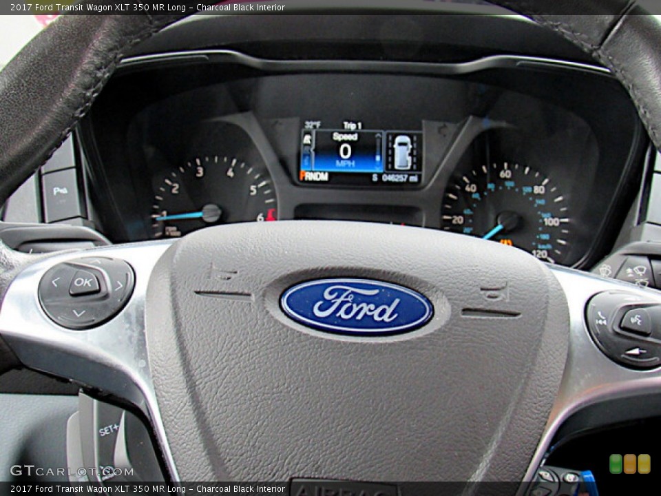 Charcoal Black Interior Steering Wheel for the 2017 Ford Transit Wagon XLT 350 MR Long #140767600