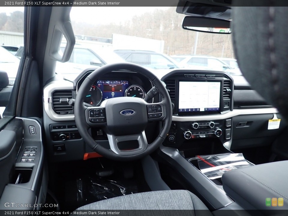 Medium Dark Slate Interior Dashboard for the 2021 Ford F150 XLT SuperCrew 4x4 #140769710