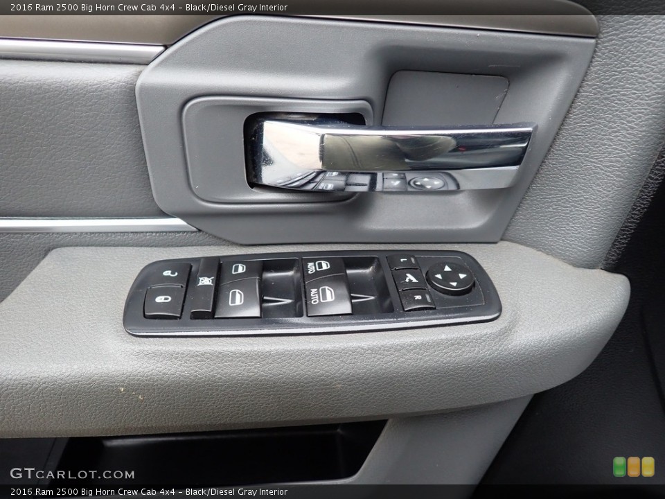 Black/Diesel Gray Interior Door Panel for the 2016 Ram 2500 Big Horn Crew Cab 4x4 #140771798