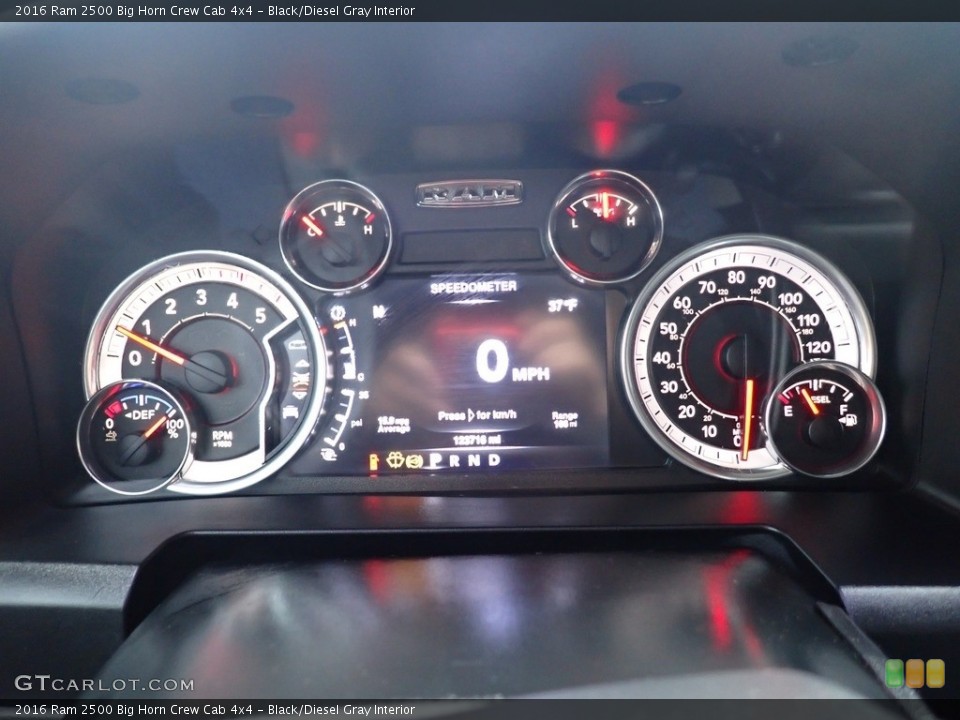Black/Diesel Gray Interior Gauges for the 2016 Ram 2500 Big Horn Crew Cab 4x4 #140771867