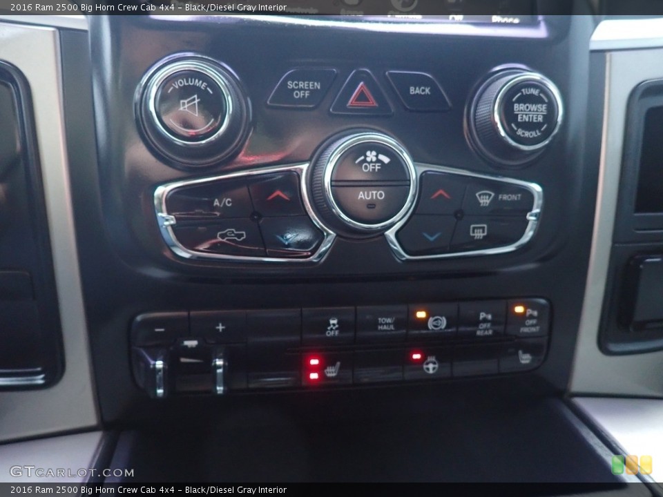 Black/Diesel Gray Interior Controls for the 2016 Ram 2500 Big Horn Crew Cab 4x4 #140772011