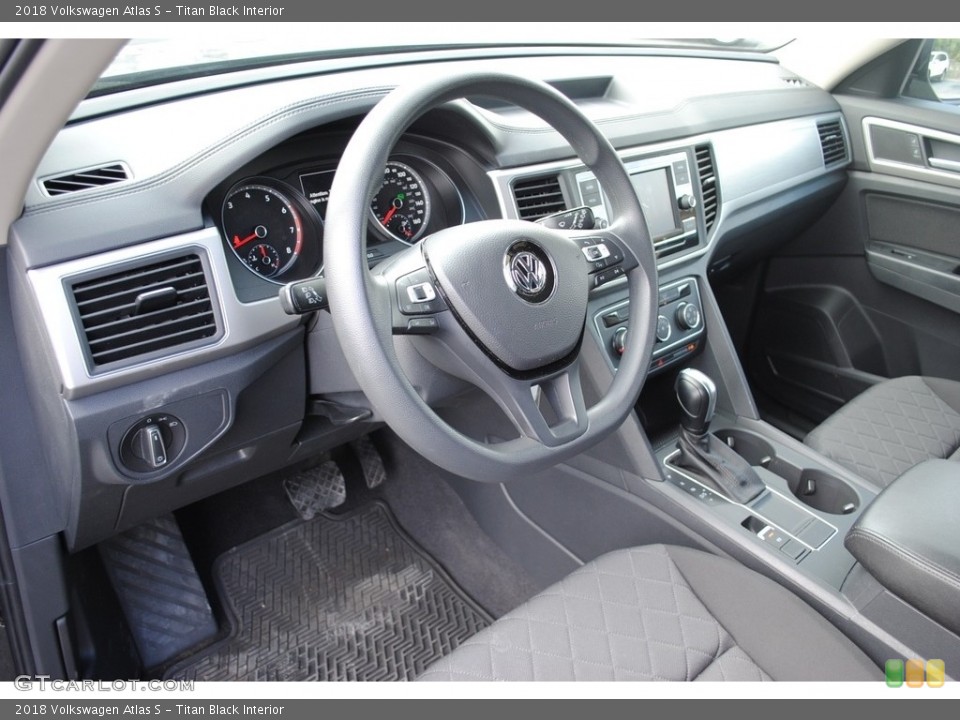Titan Black Interior Dashboard for the 2018 Volkswagen Atlas S #140779727