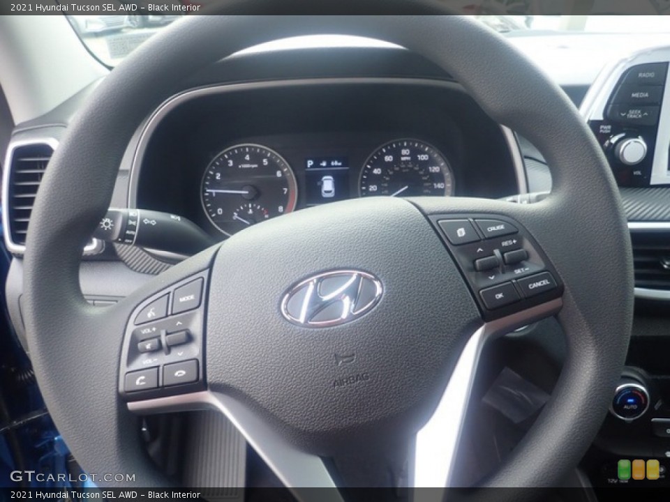 Black Interior Steering Wheel for the 2021 Hyundai Tucson SEL AWD #140783393