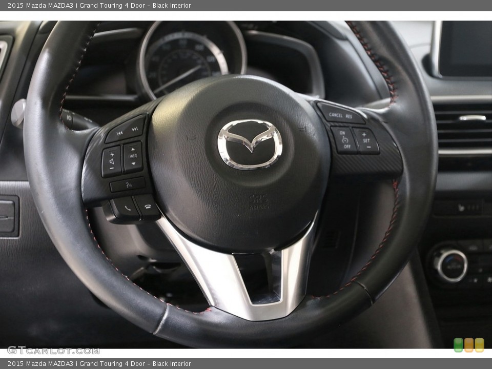 Black Interior Steering Wheel for the 2015 Mazda MAZDA3 i Grand Touring 4 Door #140785568