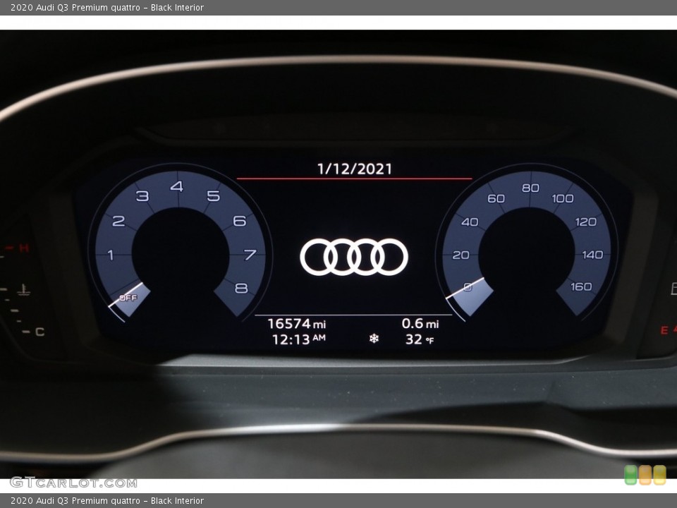 Black Interior Gauges for the 2020 Audi Q3 Premium quattro #140792597