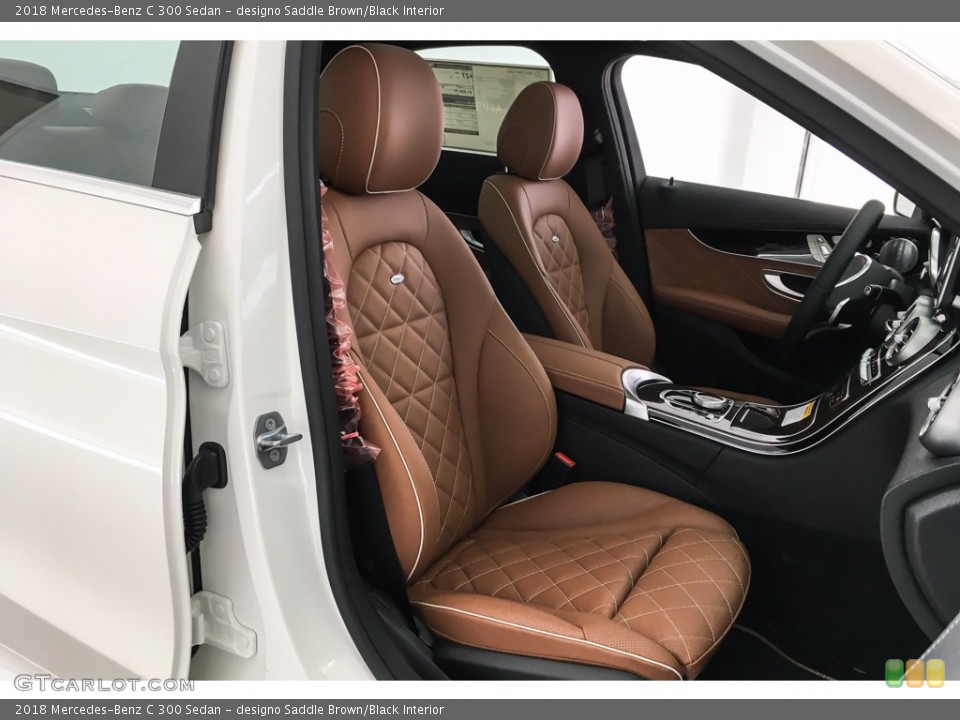 designo Saddle Brown/Black Interior Front Seat for the 2018 Mercedes-Benz C 300 Sedan #140803980