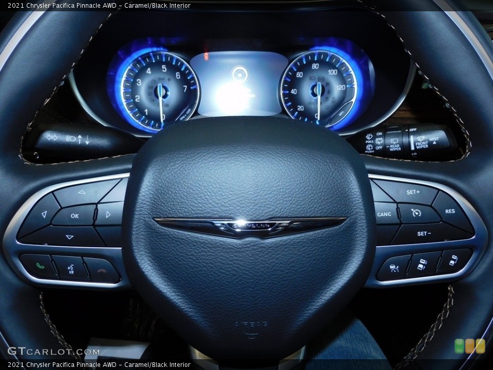 Caramel/Black Interior Steering Wheel for the 2021 Chrysler Pacifica Pinnacle AWD #140808605