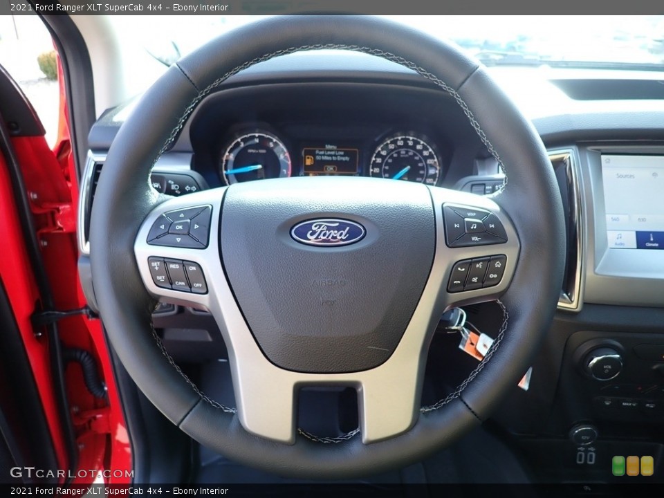 Ebony Interior Steering Wheel for the 2021 Ford Ranger XLT SuperCab 4x4 #140808608