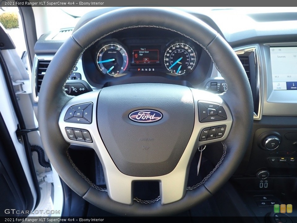 Ebony Interior Steering Wheel for the 2021 Ford Ranger XLT SuperCrew 4x4 #140809079