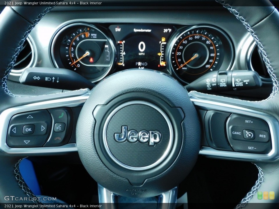 Black Interior Steering Wheel for the 2021 Jeep Wrangler Unlimited Sahara 4x4 #140810093