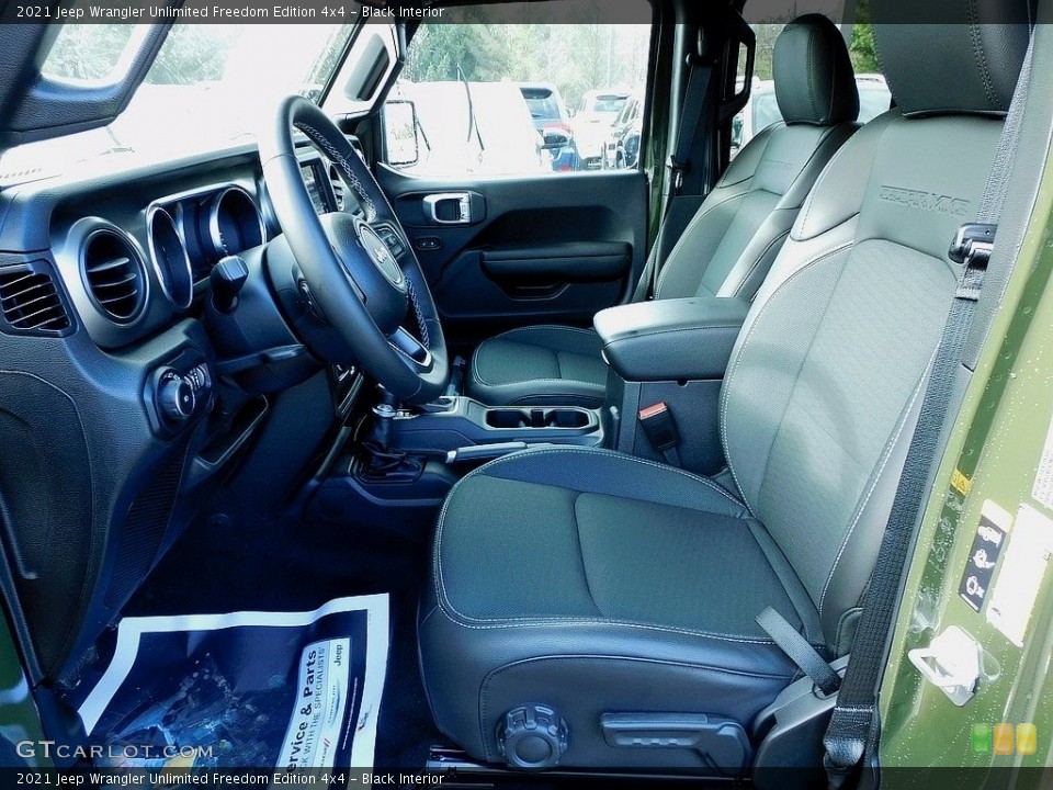 Black Interior Front Seat for the 2021 Jeep Wrangler Unlimited Freedom Edition 4x4 #140810384