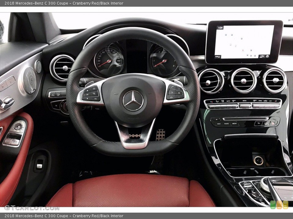 Cranberry Red/Black Interior Dashboard for the 2018 Mercedes-Benz C 300 Coupe #140811911