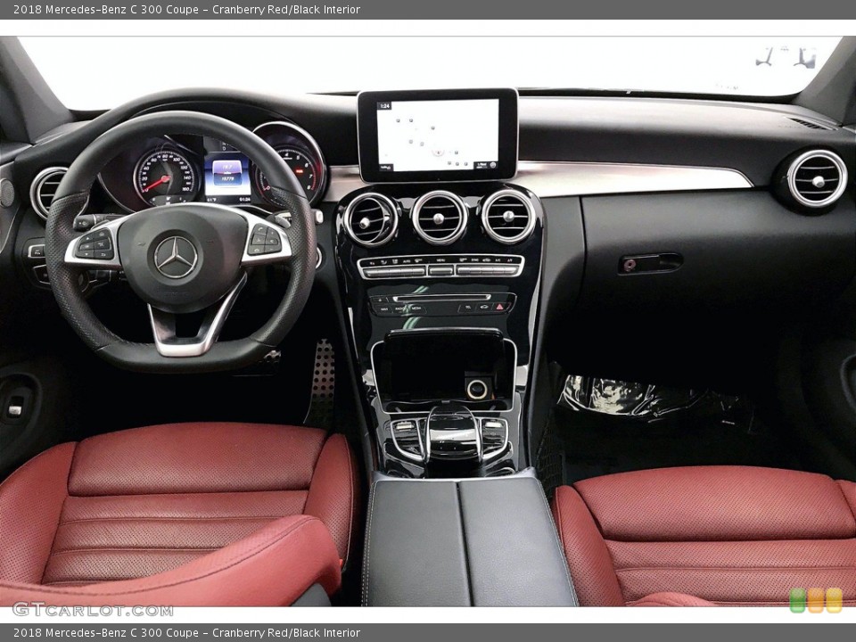 Cranberry Red/Black Interior Dashboard for the 2018 Mercedes-Benz C 300 Coupe #140812190