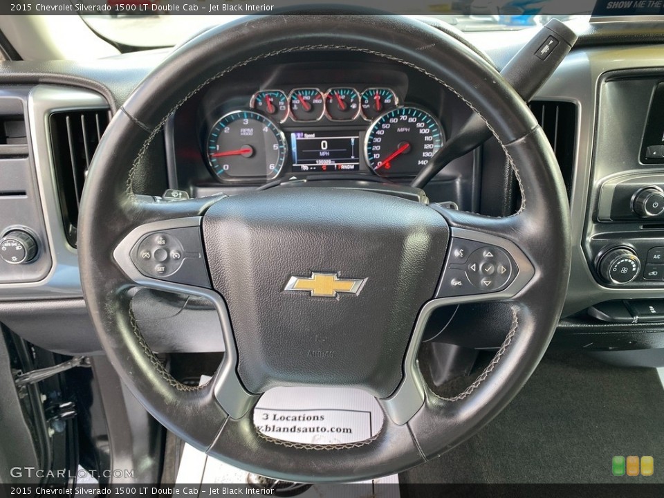 Jet Black Interior Steering Wheel for the 2015 Chevrolet Silverado 1500 LT Double Cab #140826022