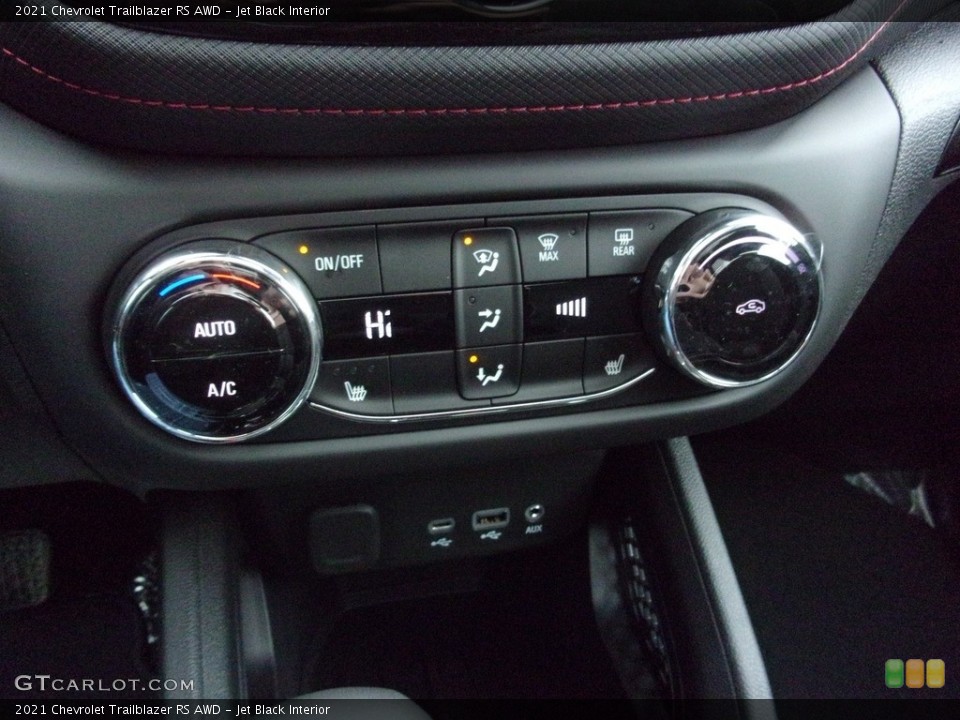Jet Black Interior Controls for the 2021 Chevrolet Trailblazer RS AWD #140830641