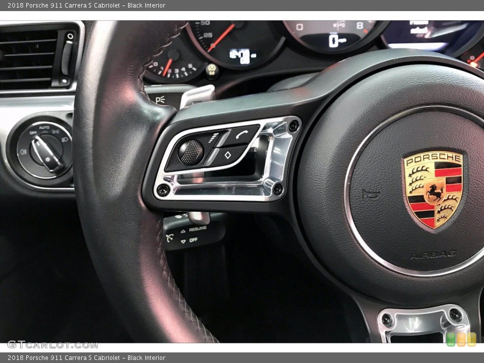 Black Interior Steering Wheel for the 2018 Porsche 911 Carrera S Cabriolet #140831070