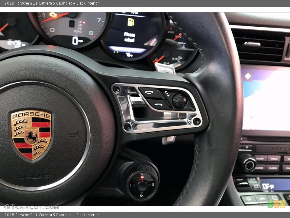 Black Interior Steering Wheel for the 2018 Porsche 911 Carrera S Cabriolet #140831088