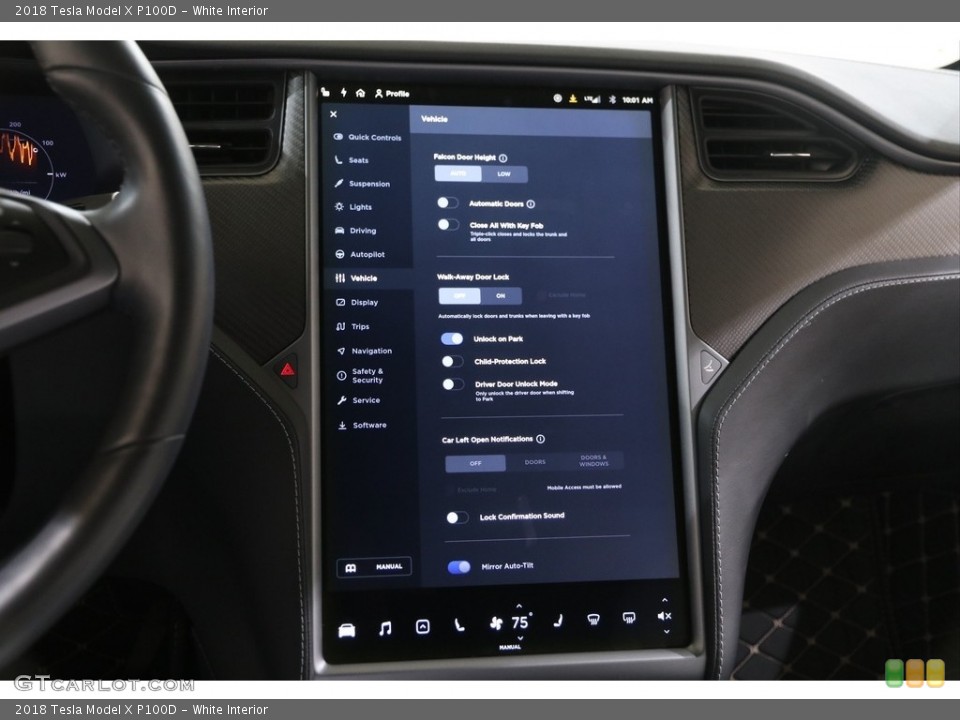 White Interior Controls for the 2018 Tesla Model X P100D #140831765