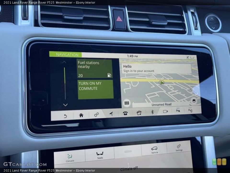 Ebony Interior Navigation for the 2021 Land Rover Range Rover P525 Westminster #140832354