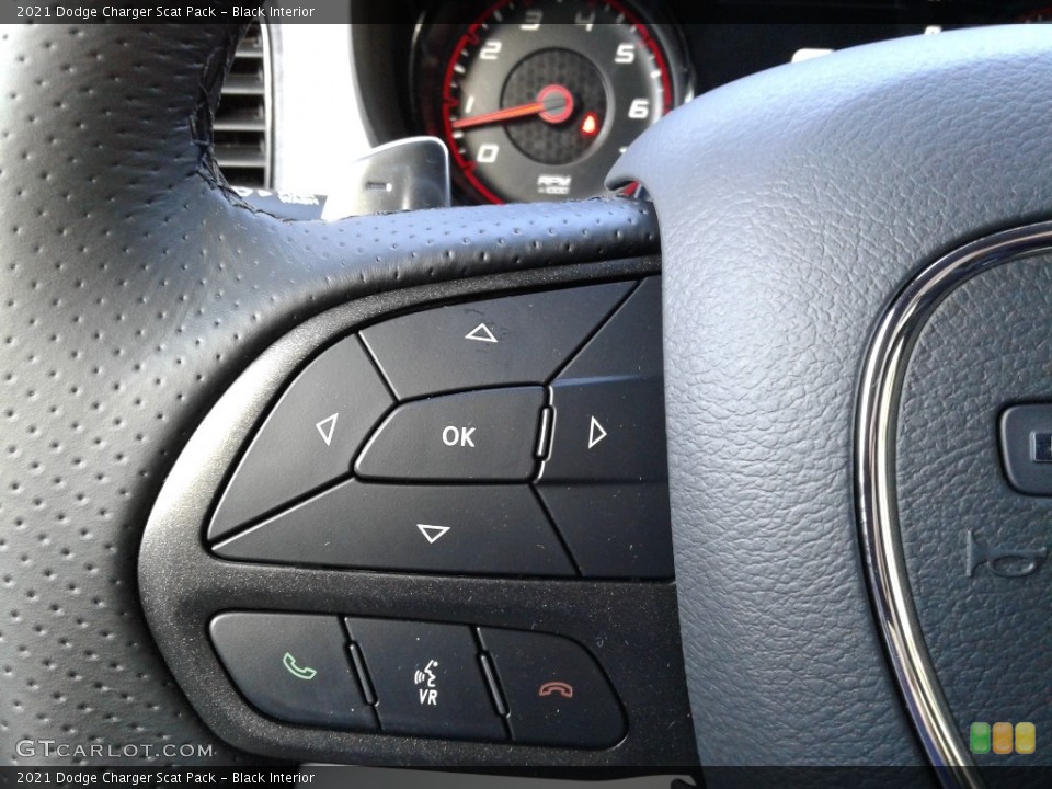 Black Interior Steering Wheel for the 2021 Dodge Charger Scat Pack #140836625