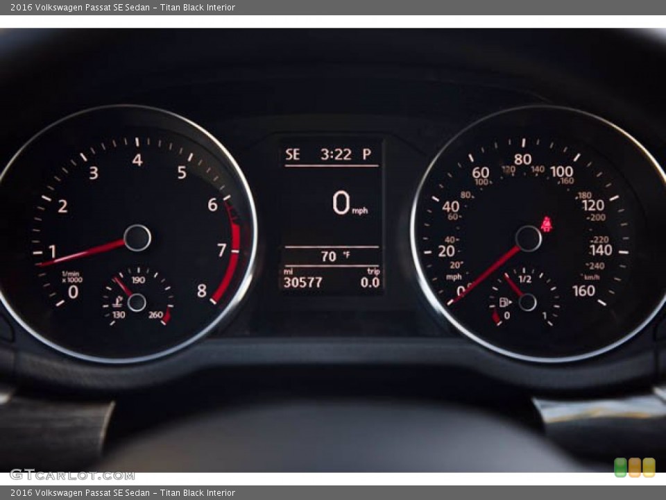 Titan Black Interior Gauges for the 2016 Volkswagen Passat SE Sedan #140837162