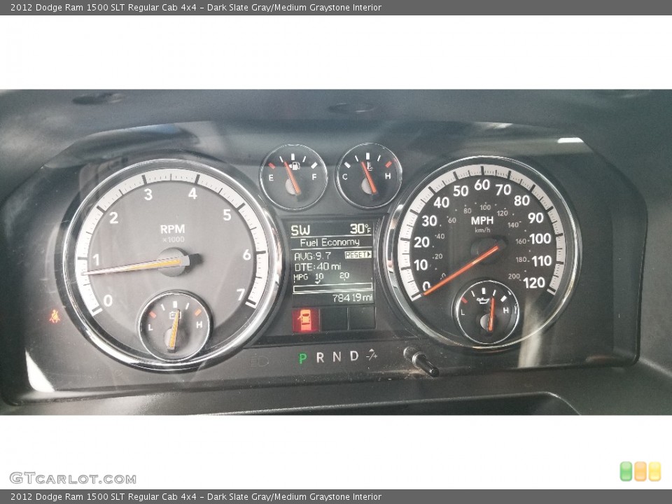 Dark Slate Gray/Medium Graystone Interior Gauges for the 2012 Dodge Ram 1500 SLT Regular Cab 4x4 #140838989