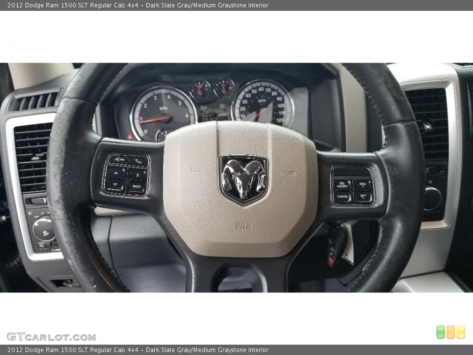 Dark Slate Gray/Medium Graystone Interior Steering Wheel for the 2012 Dodge Ram 1500 SLT Regular Cab 4x4 #140839012