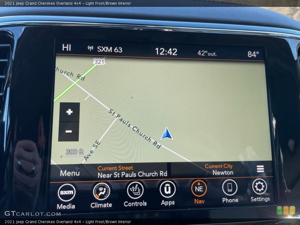 Light Frost/Brown Interior Navigation for the 2021 Jeep Grand Cherokee Overland 4x4 #140843824
