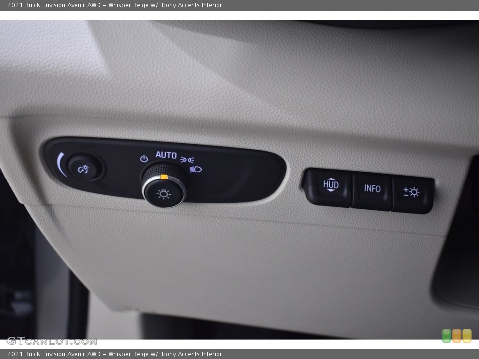 Whisper Beige w/Ebony Accents Interior Controls for the 2021 Buick Envision Avenir AWD #140848996