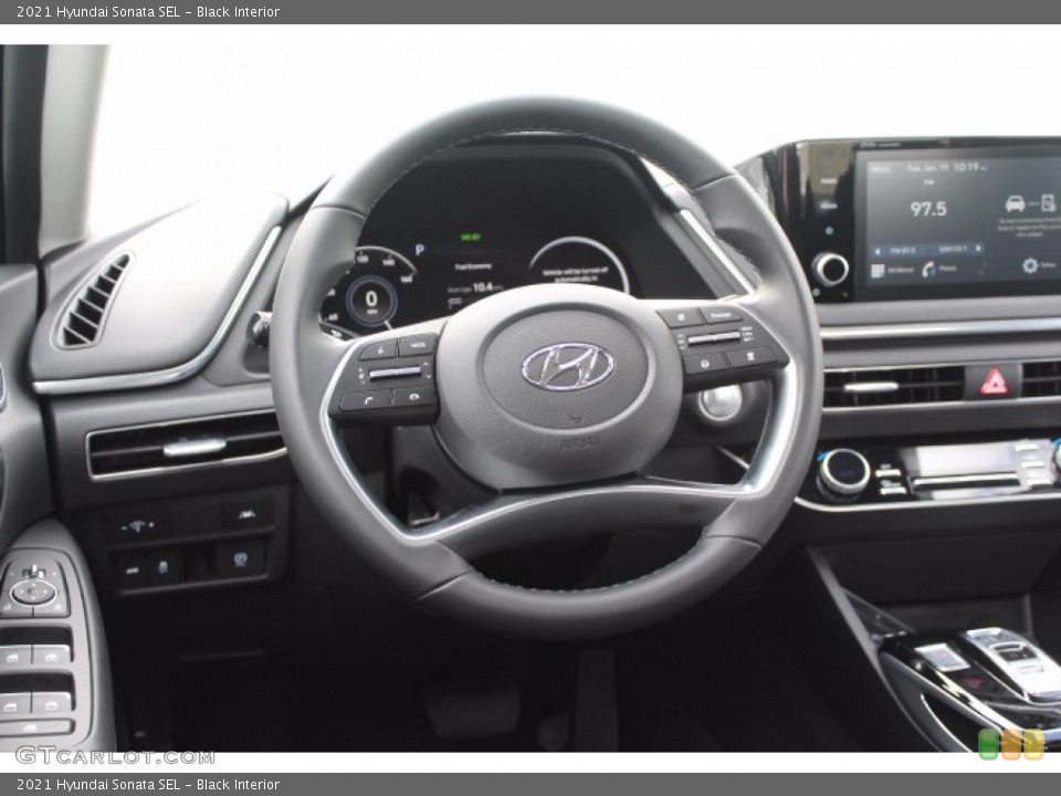Black Interior Steering Wheel for the 2021 Hyundai Sonata SEL #140852965