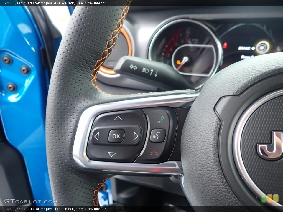 Black/Steel Gray Interior Steering Wheel for the 2021 Jeep Gladiator Mojave 4x4 #140865678