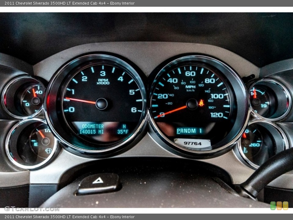 Ebony Interior Gauges for the 2011 Chevrolet Silverado 3500HD LT Extended Cab 4x4 #140866558