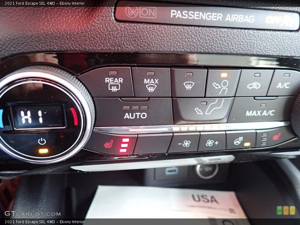 Ebony Interior Controls for the 2021 Ford Escape SEL 4WD #140877454