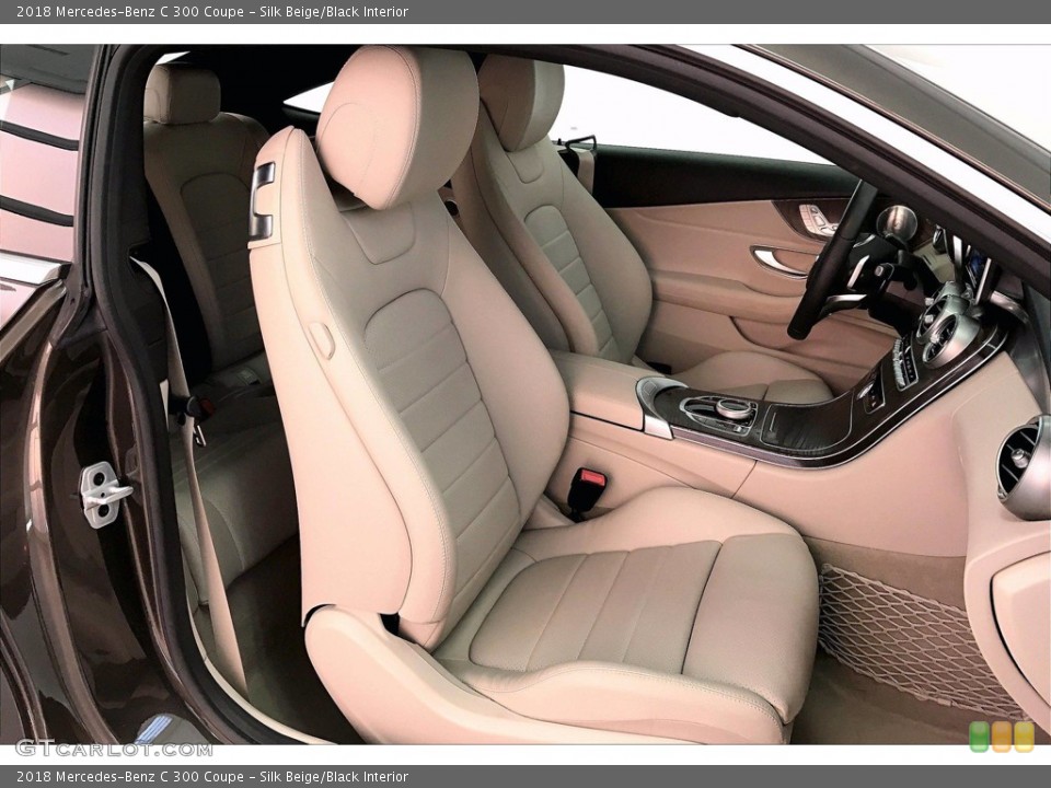 Silk Beige/Black Interior Front Seat for the 2018 Mercedes-Benz C 300 Coupe #140890212