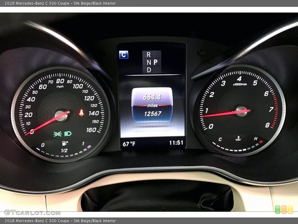 Silk Beige/Black Interior Gauges for the 2018 Mercedes-Benz C 300 Coupe #140890318