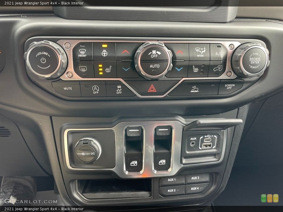 Black Interior Controls for the 2021 Jeep Wrangler Sport 4x4 #140896501