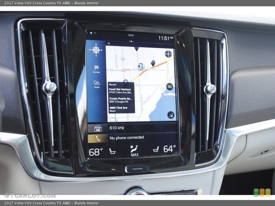 Blonde Interior Navigation for the 2017 Volvo V90 Cross Country T6 AWD #140897413