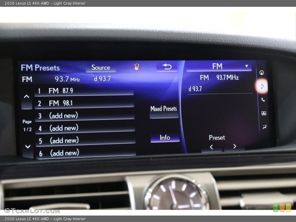 Light Gray Interior Audio System for the 2016 Lexus LS 460 AWD #140898310